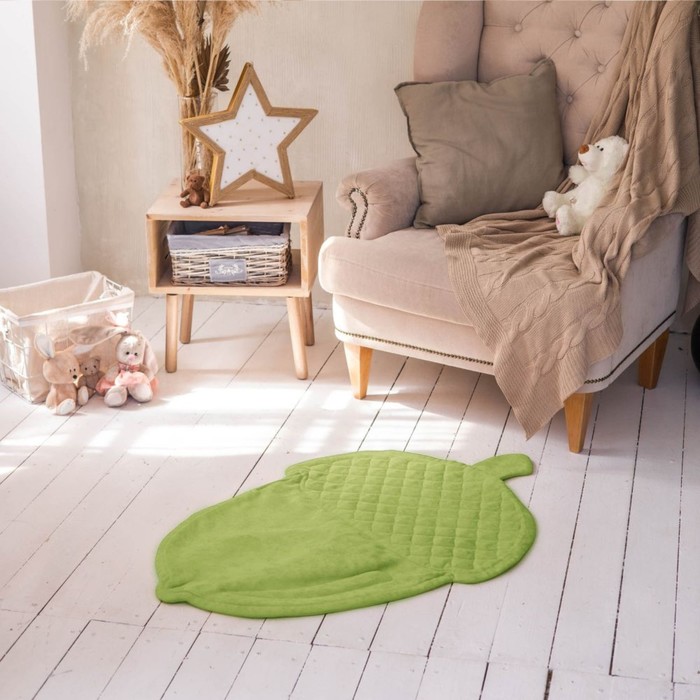 Декоративный детский коврик-покрывало «Скрэт», размер 75х100 см, цвет зеленый