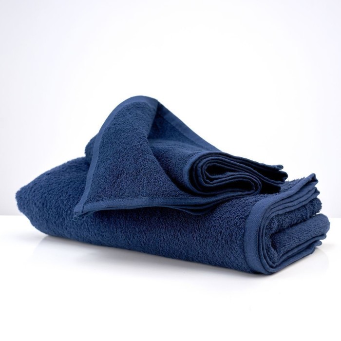 Полотенце махровое «Ринг», размер 50х90 см, цвет темно-синий