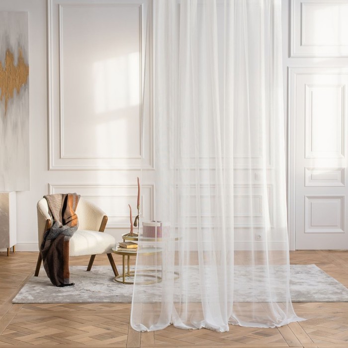 Портьера «Эстель», размер 300х265 см, цвет белый