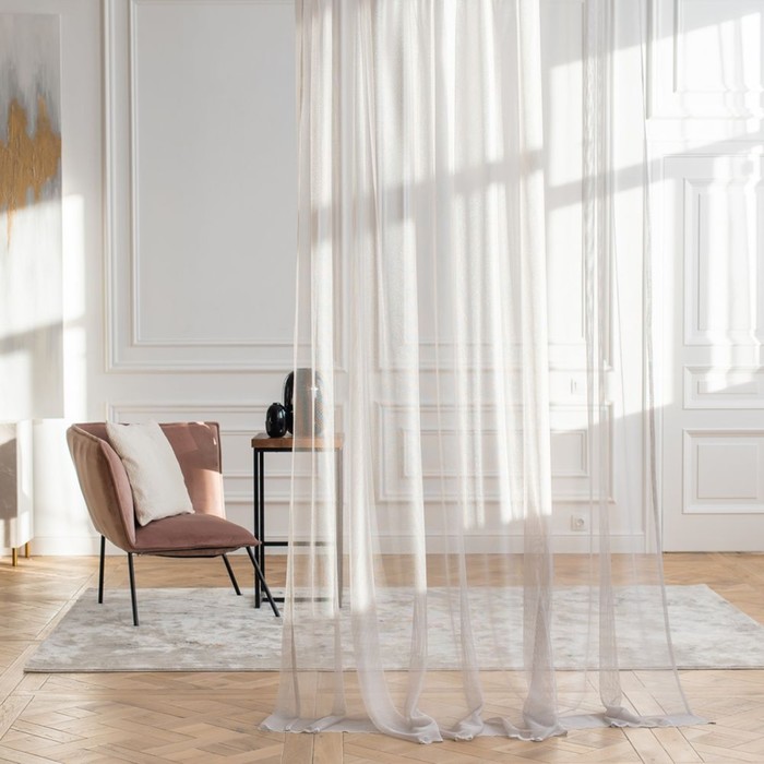 Портьера «Эстель», размер 300х265 см, цвет серый