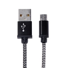 

Кабель OXION DCC078, microUSB - USB, зарядка + передача данных, 1 м, оплетка, серебристый