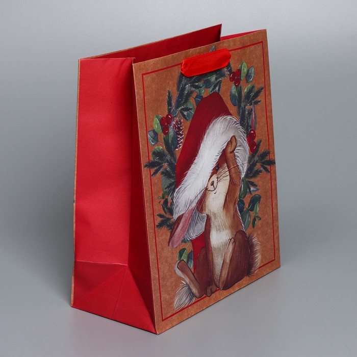

Пакет крафтовый вертикальный «С праздником», ML 23 × 27 × 11,5 см