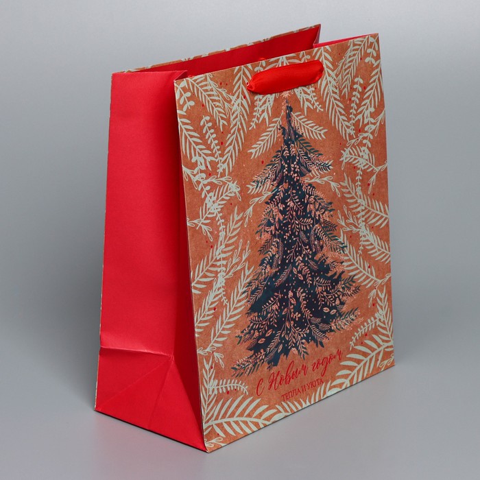 

Пакет крафтовый вертикальный «Тепло и уют в доме», ML 23 × 27 × 11,5 см