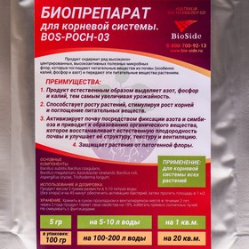 

Биопрепарат с полезными бактериями Bio Side, для корневой системы, 100 г