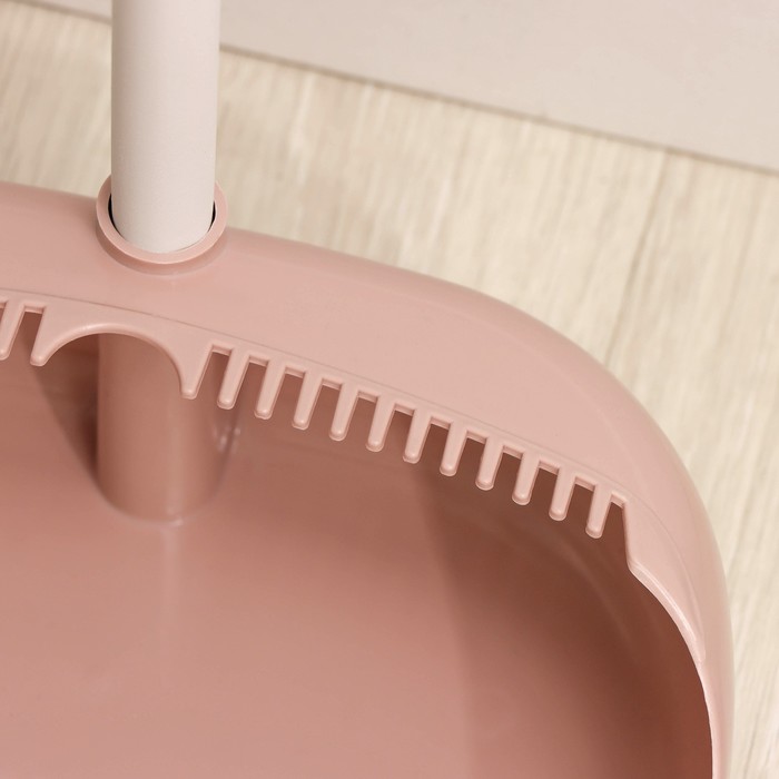 Набор для уборки Доляна: щётка 29×84, совок 25×23×77, металлическая ручка, цвет розовый