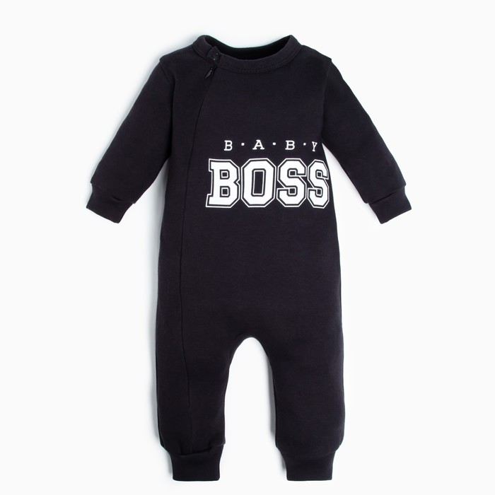 

Комбинезон детский Крошка Я "Little Boss", рост 62-68 см, цвет чёрный