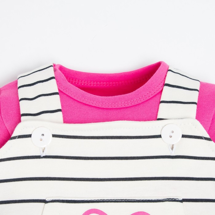 фото Комплект для девочки (боди, комбинезон) крошка я "love", рост 68-74 см