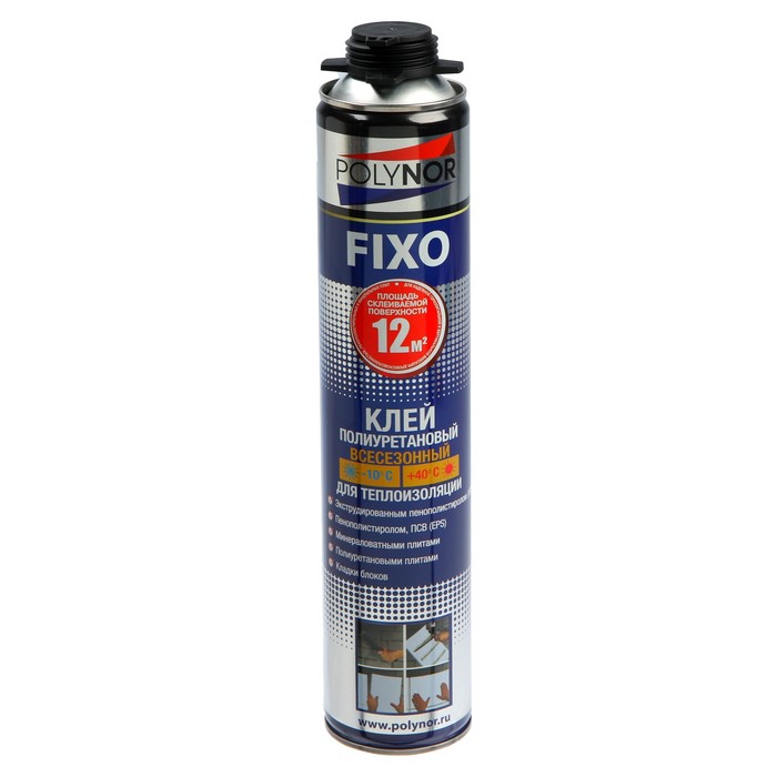 Клей полиуретановый POLYNOR FIXO, для теплоизоляции, 1000 мл цена и фото