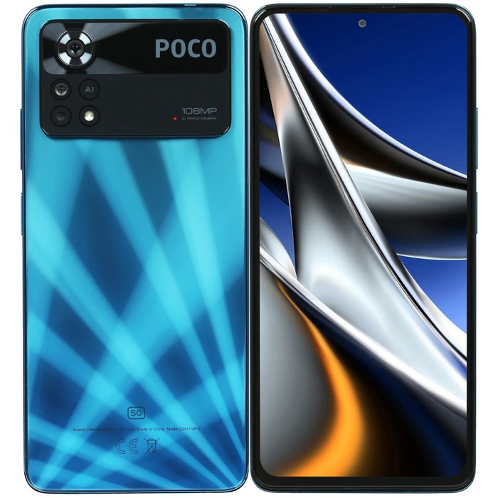 

Смартфон Xiaomi POCO X4 Pro 5G NFC RU, 6.67'', Amoled, 6Гб, 128Гб, 108Мп, 5000 мАч, синий