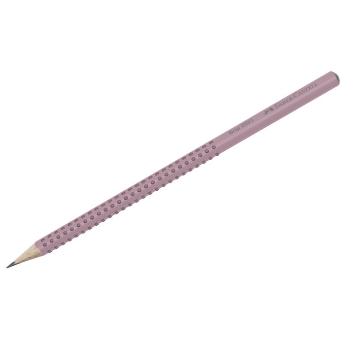 

Карандаш чёрнографитный Faber-Castell Grip 2001 B профессиональный, трёхгранный корпус, массажные шашечки, дымчато-розовый