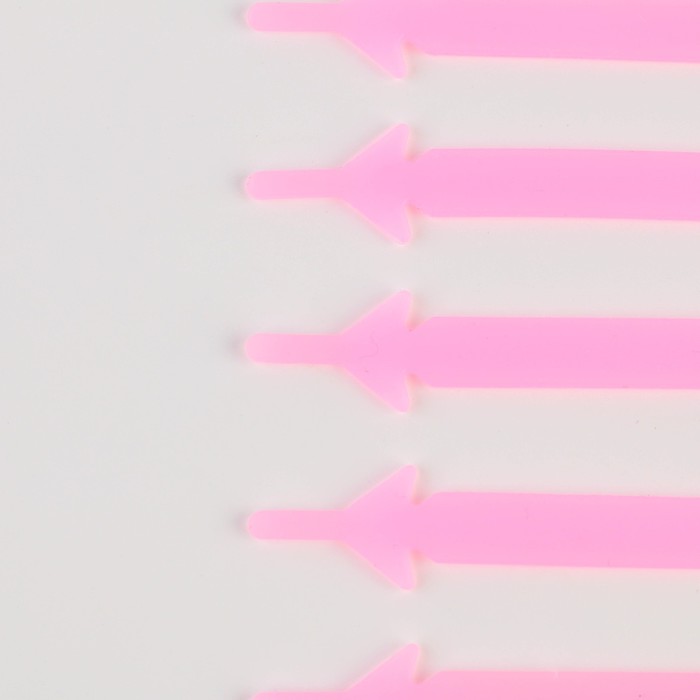 Шнурки силиконовые, набор 6 шт, цвет розовый