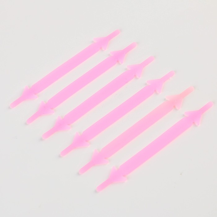 Шнурки силиконовые, набор 6 шт, цвет розовый