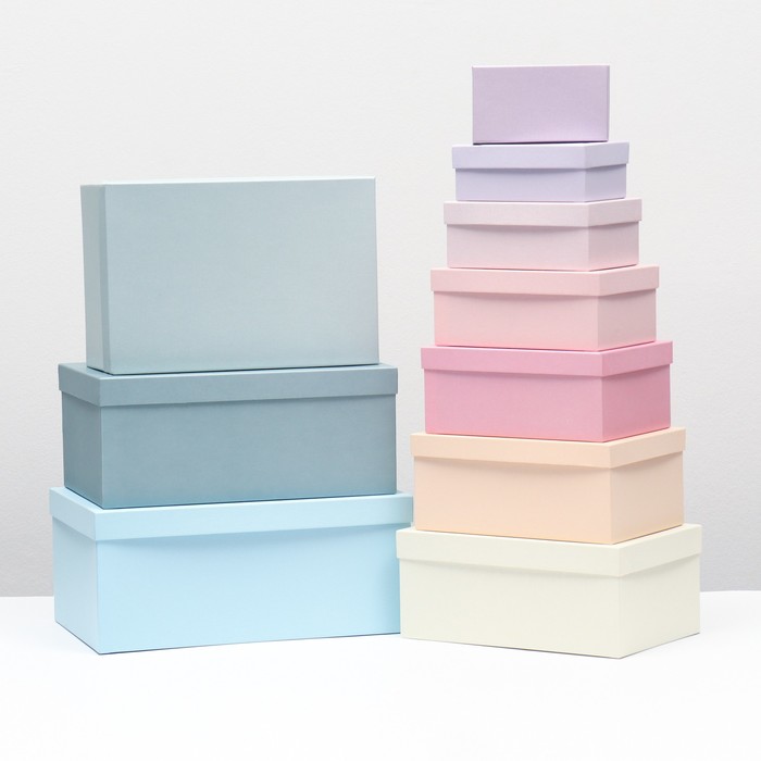 фото Набор коробок 10 в 1 "тренд", 30,5 х 20 х 13 - 12 х 6,5 х 4 см upak land