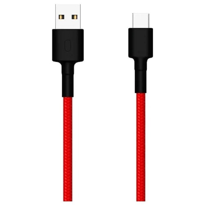 цена Кабель Xiaomi Mi Braided (SJV4110GL), Type-C - USB, 1 м, нейлоновая оплетка, красный
