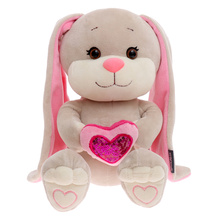 цена Мягкая игрушка «Зайка с розовым сердцем», 25 см