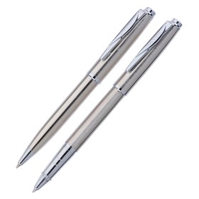 

Набор ручка шариковая + роллер PIERRE CARDIN PEN PEN, корпус латунь, отделка сталь и хром, узел 0.7 мм, чернила синие, стальной