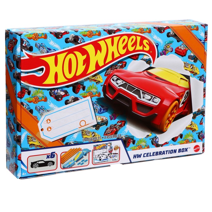 Автотрек Hot Wheels, подарочный набор трассами и с 6-ю машинками