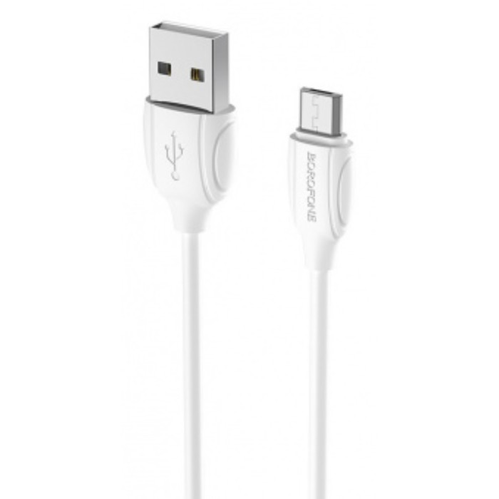 

Кабель Borofone BX19, microUSB - USB, 2.4 А, 1 м, белый