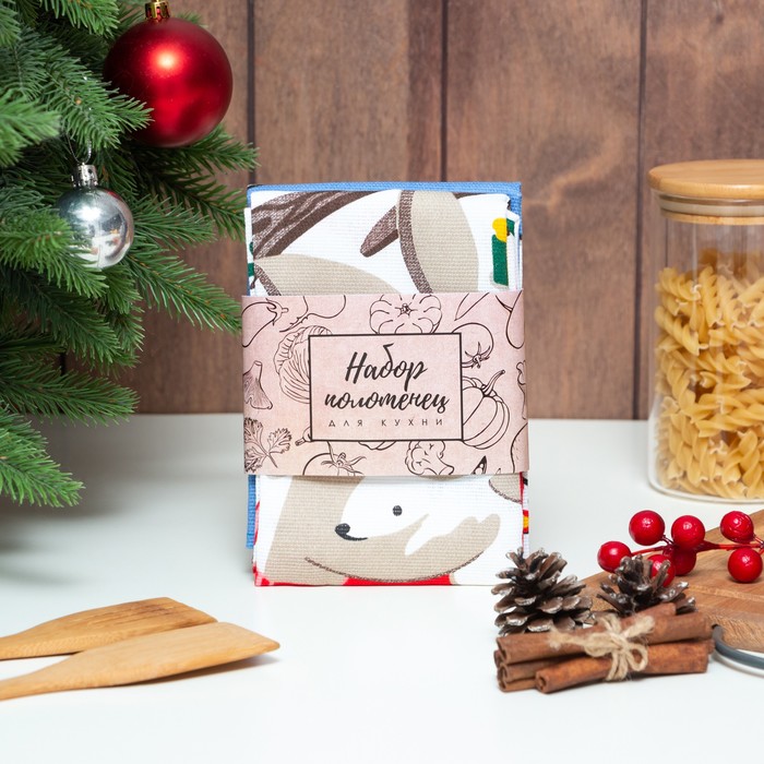 

Набор кухонных полотенец Доляна Christmas mood 35х60 см - 2 шт, 100% хл