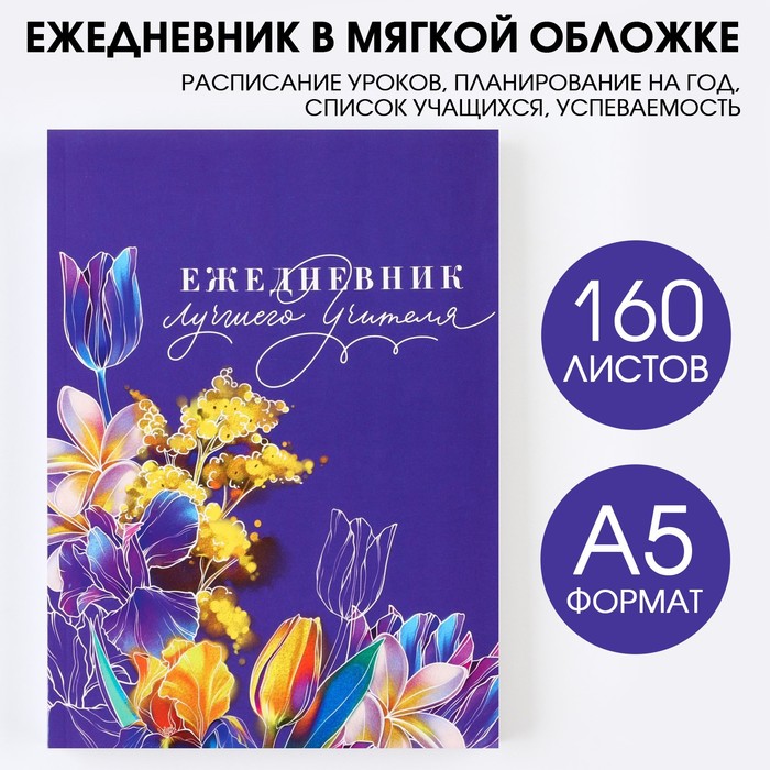 

Ежедневник «Ежедневник лучшего учителя», формат А5, 160 листов, мягкая обложка