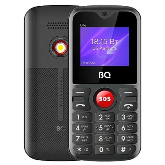 Сотовый телефон BQ M-1853 Life, 1.77, 2 sim, 32Мб, microSD, 600 мАч, фонарик, черно-красный сотовый телефон bq m 2005 disco 2 0 2sim 32мб microsd bt3 0 1600мач фонарик красный