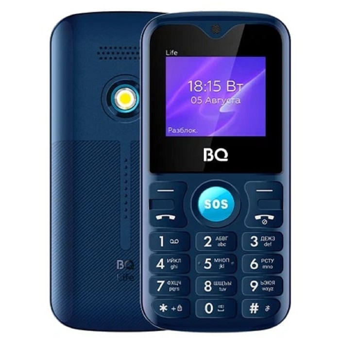 Сотовый телефон BQ M-1853 Life, 1.77, 2 sim, 32Мб, microSD, 600 мАч, фонарик, синий сотовый телефон bq m 2005 disco 2 0 2sim 32мб microsd bt3 0 1600мач фонарик красный