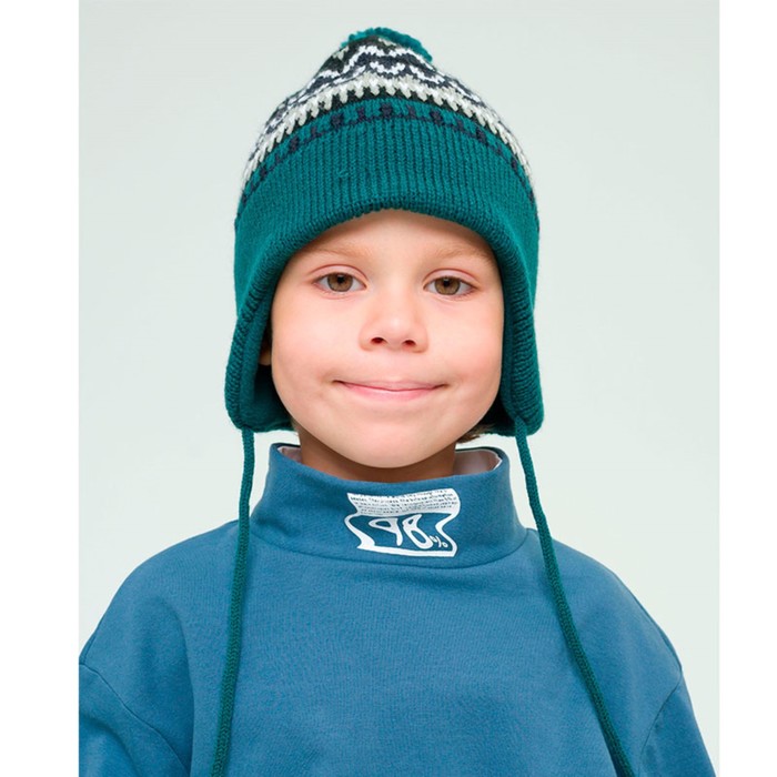 Шапка для мальчиков, размер 53-54, цвет зелёный шапка для мальчиков рост 53 54 см цвет темно синий