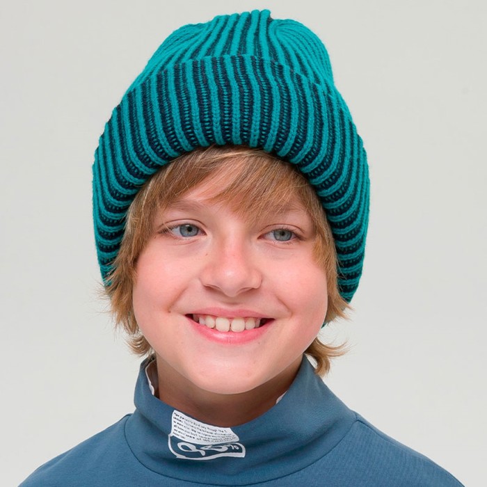 Шапка для мальчиков, размер 53-54, цвет изумрудный шапка для мальчиков рост 53 54 см цвет темно синий