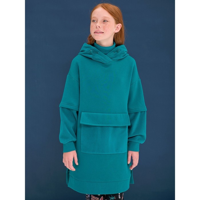 Толстовка для девочек, рост 146 см, цвет изумрудный куртка для девочек рост 146 см цвет изумрудный