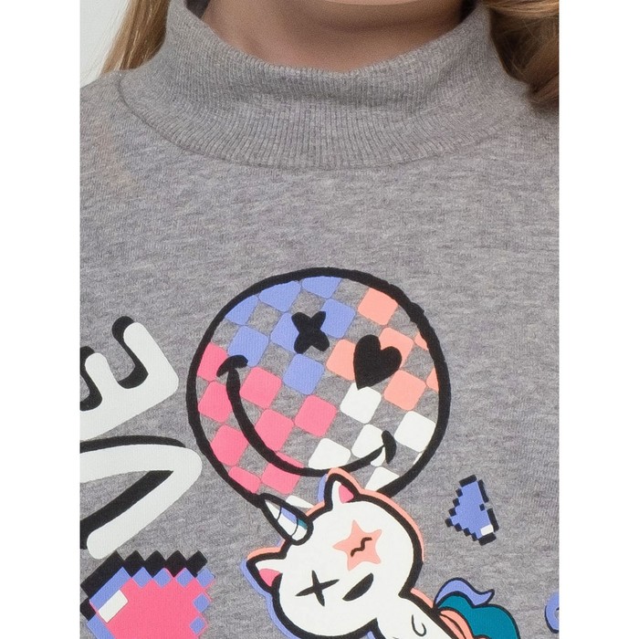 фото Толстовка для девочек, рост 92 см, цвет серый pelican