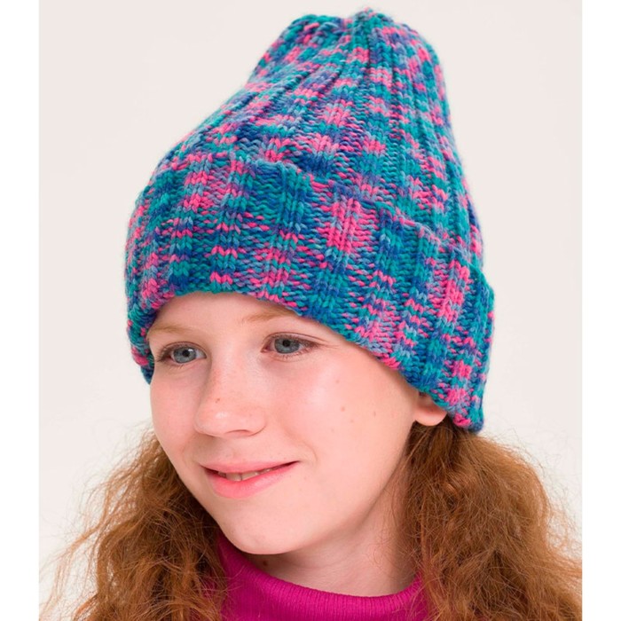 Шапка для девочек, размер 51-52, цвет синий шапка для девочек размер 51 52 цвет голубой