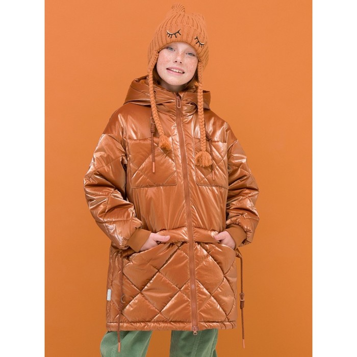 Куртка для девочек, рост 128 см, цвет охра