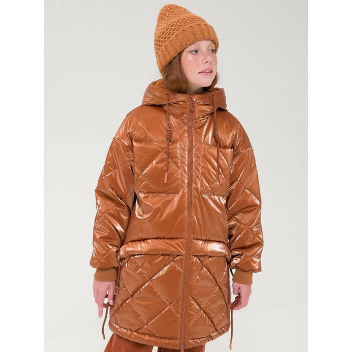 Куртка для девочек, рост 128 см, цвет охра