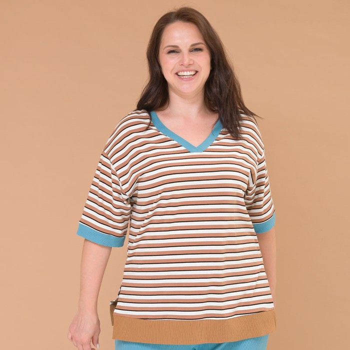 

Футболка женская, размер 58, цвет бежевый