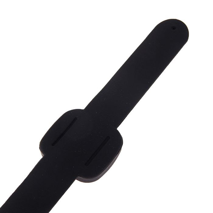 Часы наручные женские на силиконовом браслете, прямоуголый дисплей, чёрные