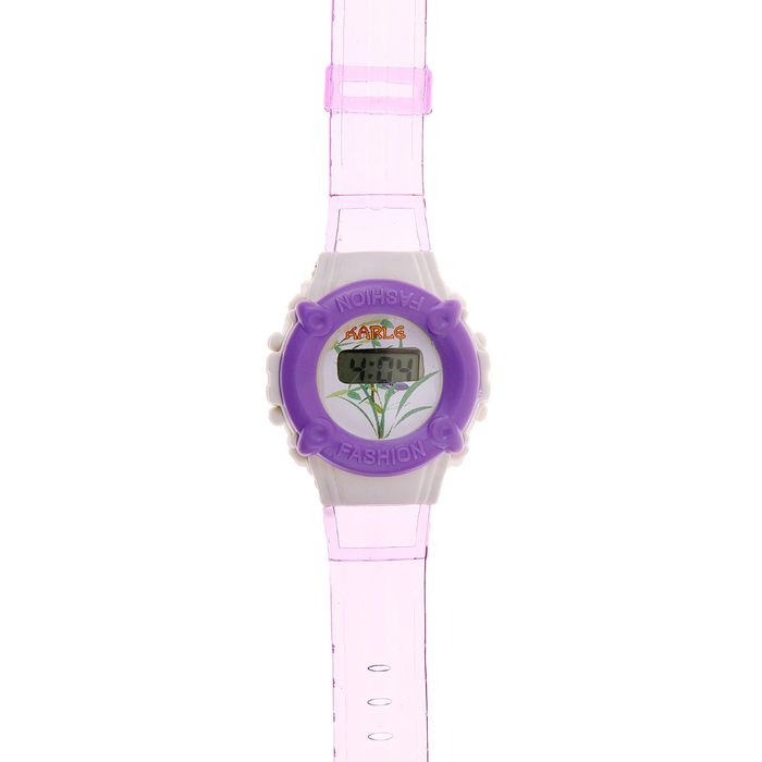 Часы наручные электронные «Цветы», детские, с силиконовым ремешком, микс