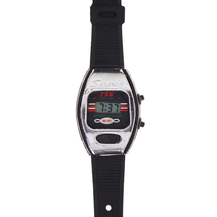 Часы наручные мужские электронные на силиконовом черном ремешке