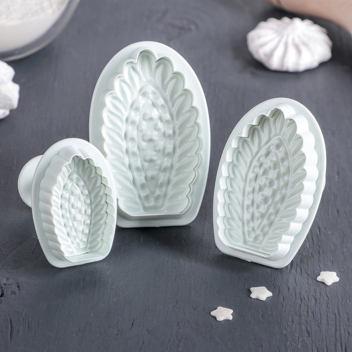 Набор плунжеров кондитерских 3 шт "Резное перо"