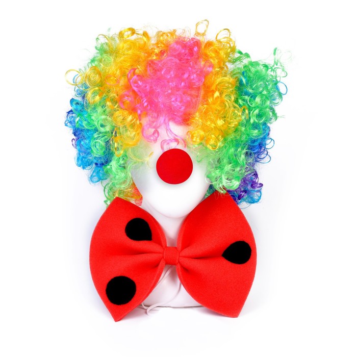 Карнавальный набор «Клоун», парик, бант, нос