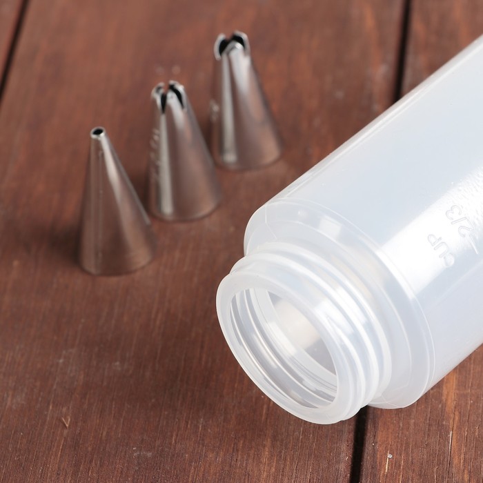 Шприц кондитерский 150 мл, 3 насадки