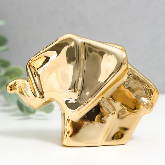 Сувенир керамика Слоник золото 6,5х9х3 см
