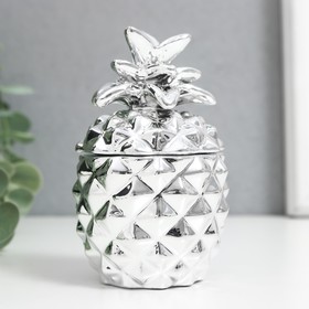 

Шкатулка керамика "Ананас" серебро 8,5х5,7х5,7 см