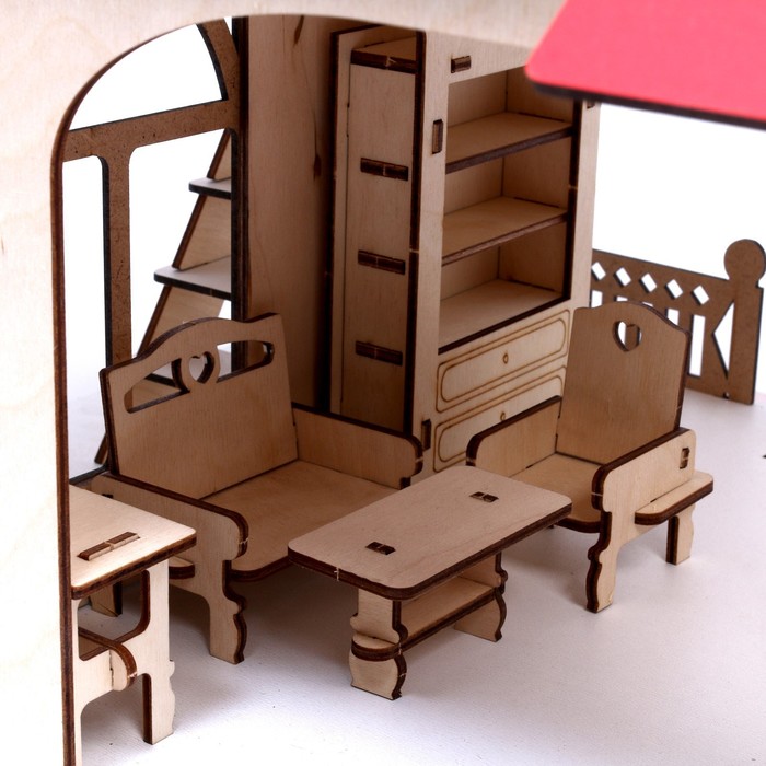 Кукольный дом, с мебелью "Загородный коттедж" Д-026