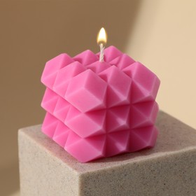 Свеча "Геометрия", розовая, 5 х 5.5 см