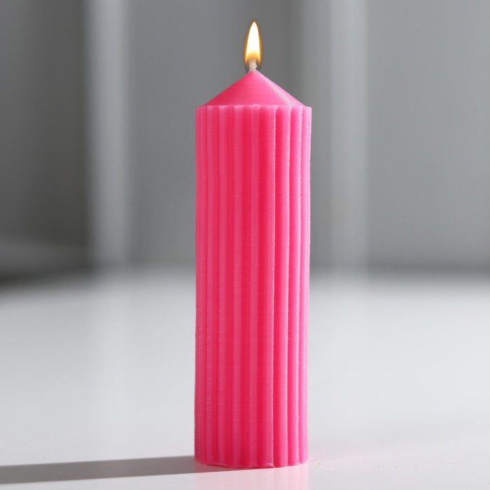 Свеча интерьерная "Эстетика", розовая, 9,5 х 3 см