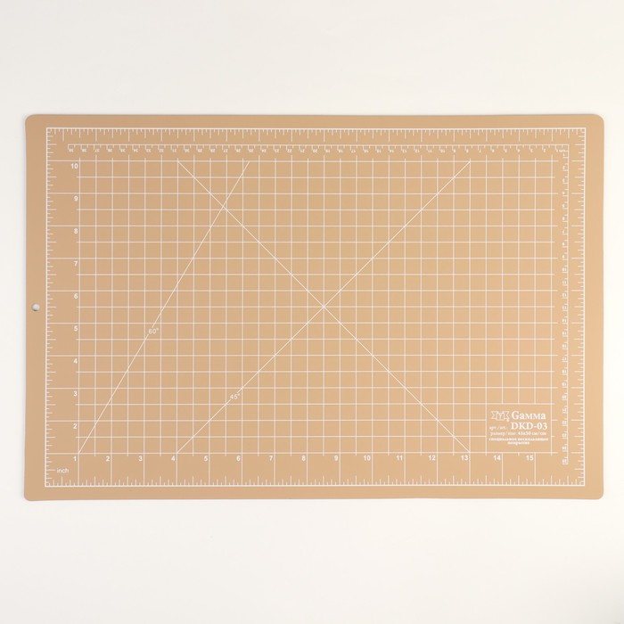 Мат для резки, двусторонний, 45 × 30 см, А3, цвет бежевый/зелёный