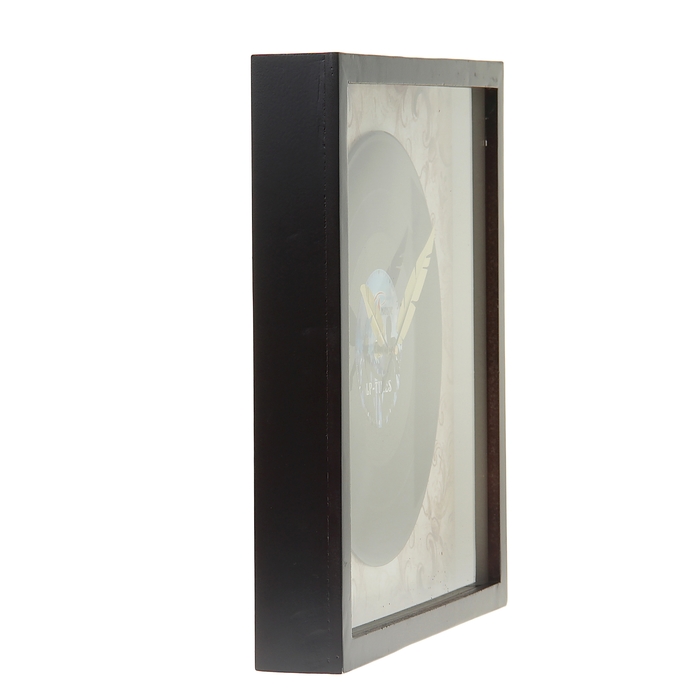 Часы настенные интерьерные "Винил" в раме, стрелки в форме перьев