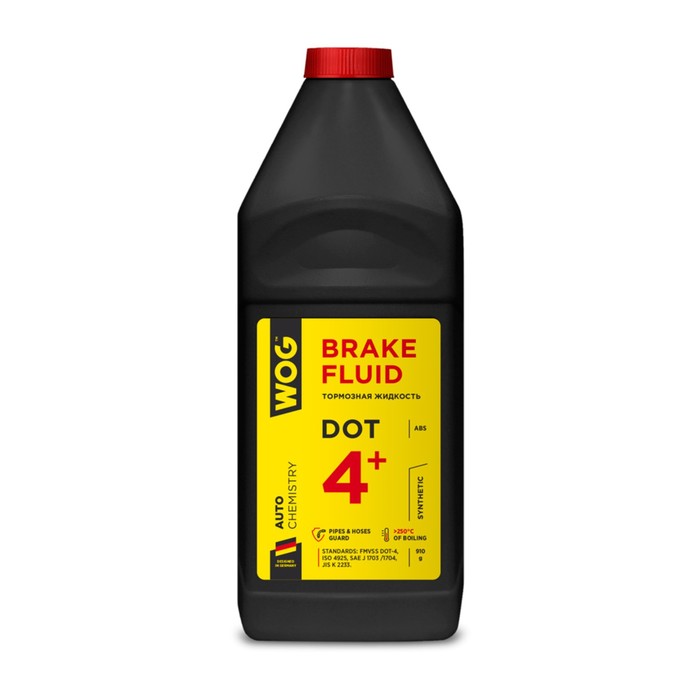 Жидкость тормозная WOG DOT-4, 910 г жидкость тормозная lecar супер dot 4 0 910 л