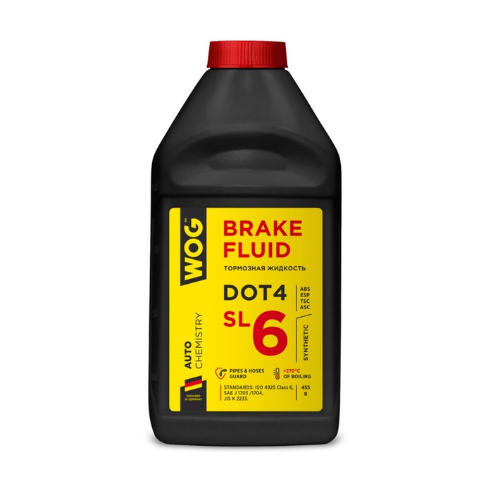 Жидкость тормозная WOG DOT-6, 455 г тормозная жидкость totachi niro brake fluid dot 4 0 455 кг