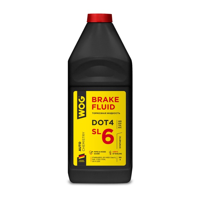 Жидкость тормозная WOG DOT-6, 910 г жидкость тормозная oilright нева п dot 3 910 г